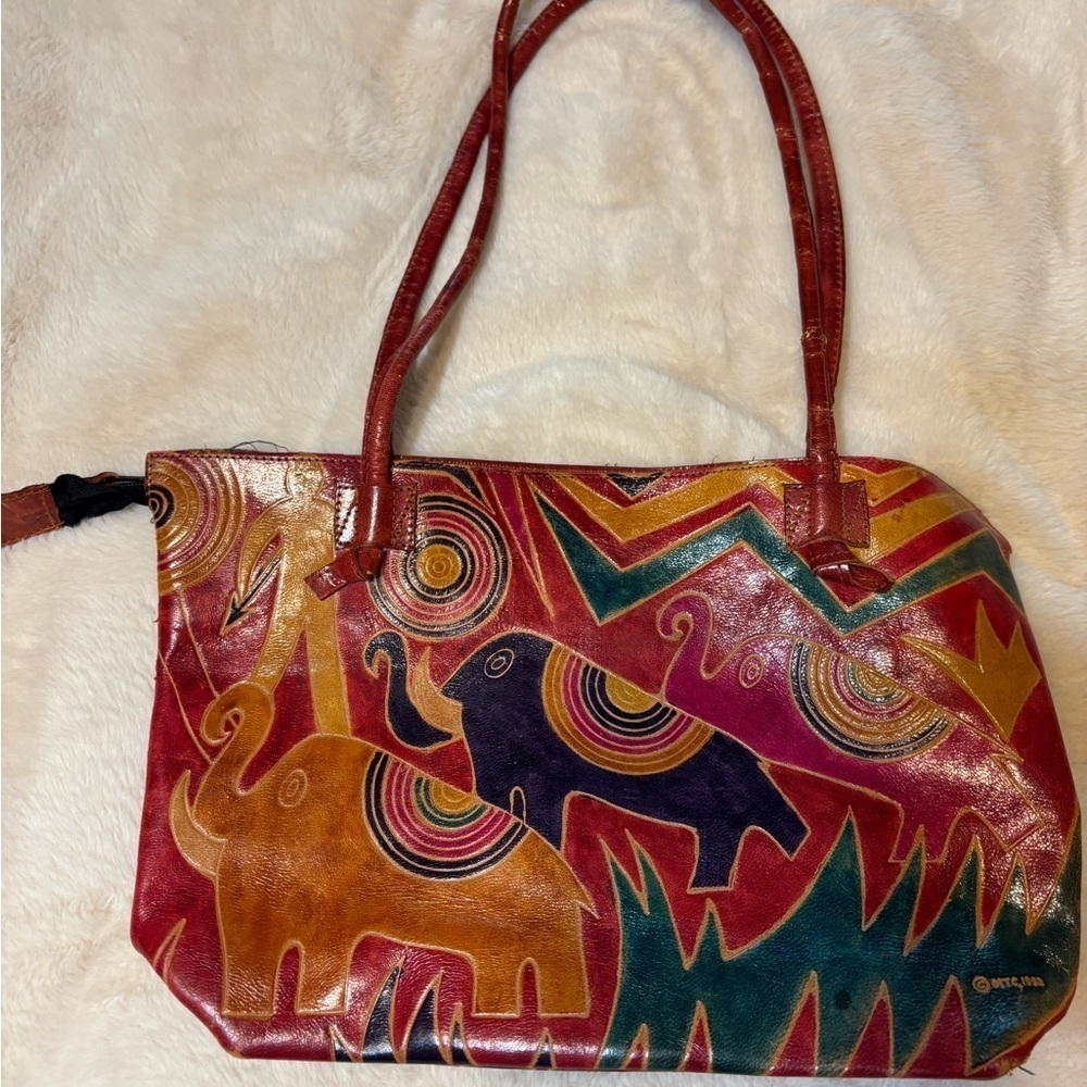 Vintage 90s Emily Ann of Boca Raton Leather Elephant Purse - Picture 3 of 6